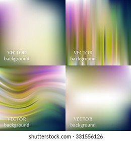 Abstract colorful blurred smooth vector backgrounds set EPS10