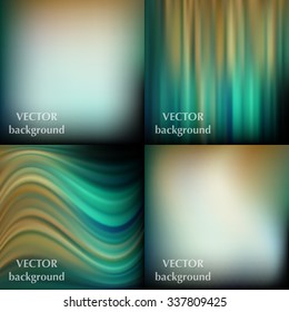 Abstract colorful blurred smooth and wavy vector backgrounds set EPS10