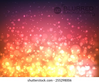 Abstract colorful blurred vector background with lights and bokeh. Background can be used for website, banners or presentation. Minimalistic vector template. Clean design.