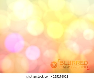 Abstract colorful blurred vector background with lights and bokeh. Background can be used for website, banners or presentation. Minimalistic vector template. Clean design.