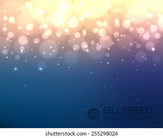 Abstract colorful blurred vector background with lights and bokeh. Background can be used for website, banners or presentation. Minimalistic vector template. Clean design.