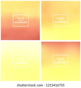 Abstract colorful blurred vector backgrounds. Orange and yellow color. Elements for your website or presentation.
