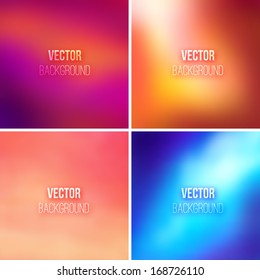 Abstract colorful blurred vector backgrounds set