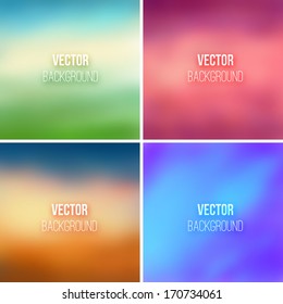 Abstract colorful blurred vector backgrounds set 2