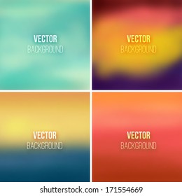 Abstract colorful blurred vector backgrounds set 4