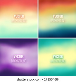 Abstract colorful blurred vector backgrounds set 5