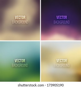 Abstract colorful blurred vector backgrounds set 12