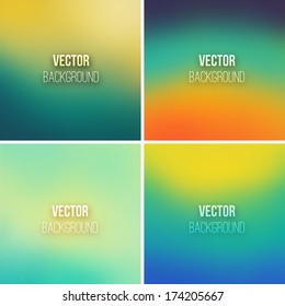 Abstract colorful blurred vector backgrounds set 11