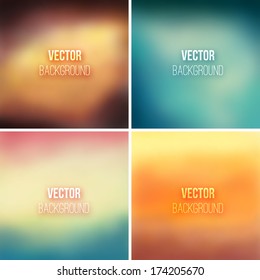 Abstract colorful blurred vector backgrounds set 8