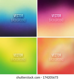 Abstract colorful blurred vector backgrounds set 10