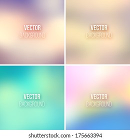 Abstract colorful blurred vector backgrounds set 16