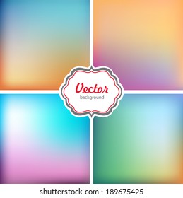 Abstract colorful blurred vector backgrounds. 