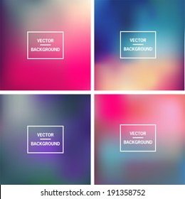 Abstract colorful blurred vector backgrounds.  Elements for your website or presentation. 