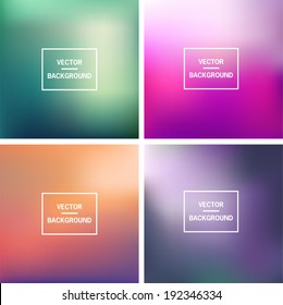 Abstract colorful blurred vector backgrounds.  Elements for your website or presentation. 