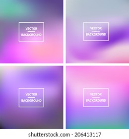 Abstract colorful blurred vector backgrounds. Set timeline template.  Elements for your website, application (app), presentation. 
