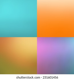 Abstract colorful blurred vector backgrounds set