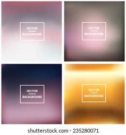 Abstract colorful blurred vector backgrounds. Set timeline template.  Elements for your website, application (app), presentation. 