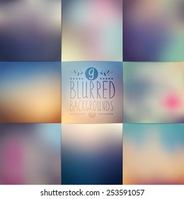 Abstract colorful blurred vector backgrounds. Backgrounds can be used for website, banners or presentation. Minimalistic vector templates. Clean design.