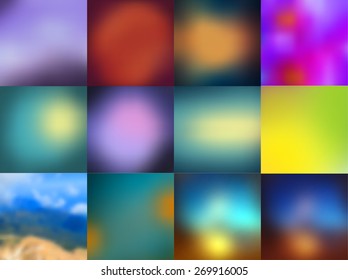 Abstract colorful blurred vector backgrounds. Vector timeline template.  Elements for your website or presentation. Gui.  Homepage