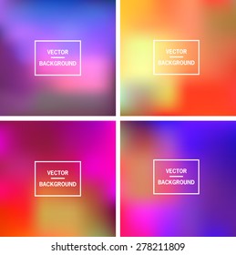 Abstract colorful blurred vector backgrounds.  Elements for your website or presentation.