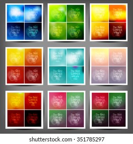 Abstract colorful blurred vector backgrounds.  Elements for your website or presentation. 10 eps