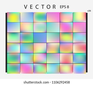 Abstract colorful blurred vector backgrounds.Gradients for your website or presentation. Set with many beautiful colors: gold, blue, red, yellow, pink, green, violet and many other colors and tones.