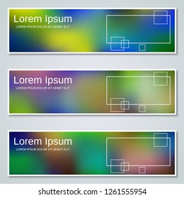 Abstract colorful blurred web banners vector templates collection