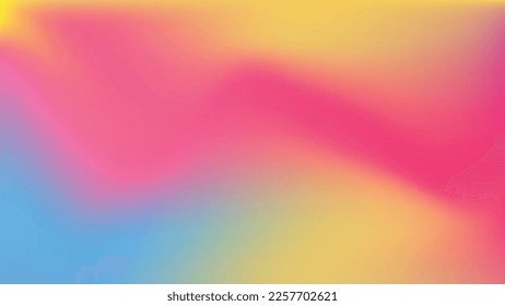 Abstract colorful blurry gradient mesh background in bright colors yellow, blue, pink