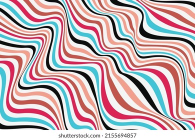 Resumen del fondo de la banda de ebullición colorida. Elegante superficie de patrón líquido curvo. Arte de ilusión óptica. Textura ondulada geométrica digital