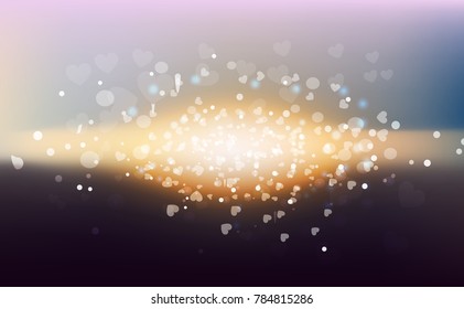 Abstract colorful bokeh background concept valentine day. Vector illustration.