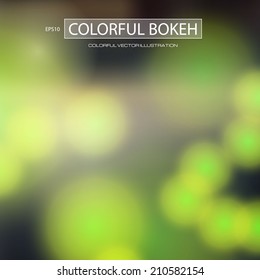 Abstract colorful bokeh background. Eco. Vector illustration