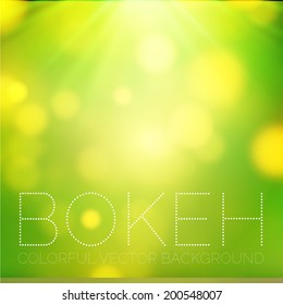 Abstract colorful bokeh background. Vector illustration
