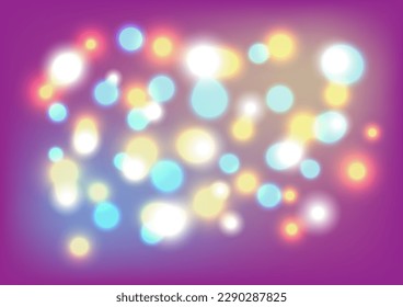 Resumen de fondo de diseño de bokeh colorido para fondo, fondo de pantalla de banner, gráfico, web, ilustración de vectores