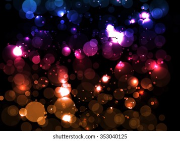 Abstract colorful bokeh digital background. Vector illustration