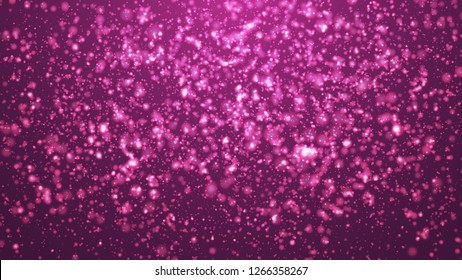 Abstract colorful bokeh and glowing spakling shining particles in random. Lighting effects of flash. Blurred vector background with light glare EPS10 illustration.