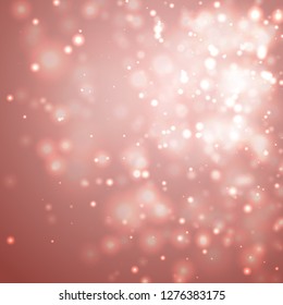 Abstract colorful bokeh and glowing spakling shining particles in random background. Lighting effects of flash. Blurred vector background with light glare, EPS10 illustration.