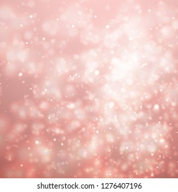 Abstract colorful bokeh and glowing spakling shining particles in random background. Lighting effects of flash. Blurred vector background with light glare, EPS10 illustration.