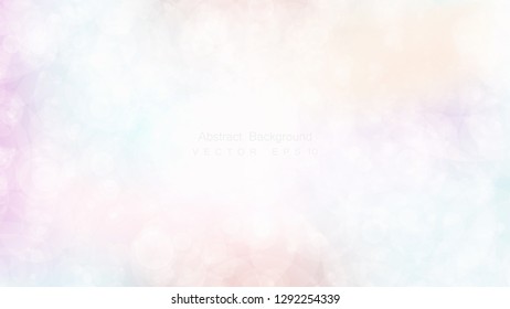 Abstract colorful bokeh and glowing spakling shining particles in random background. Lighting effects of flash. Blurred vector background with light glare, EPS10 illustration.