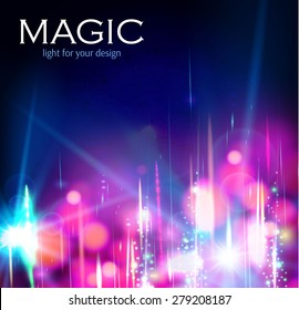 Abstract colorful bokeh & light background.  Vector illustration