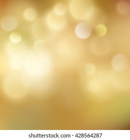 Abstract colorful bokeh light backgrounds blur bokeh blurred blurry office gold orange background. Vector illustration