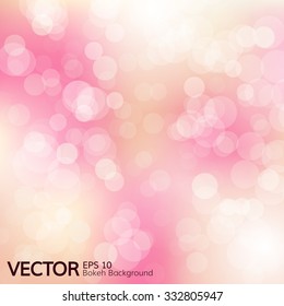Abstract colorful bokeh light red background. -Vector illustration