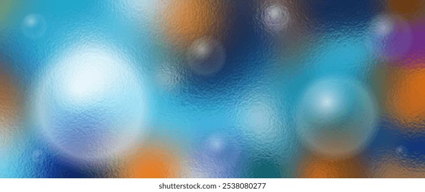 Abstract colorful bokeh vector glass texture for Christmas background. Christmas illustration for flyer, cards, poster, cover. Blurred stained glass window. Happy New Year! Holiday. Street light.