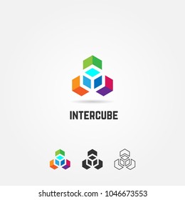 Abstract Colorful Box Cube Logo Sign Symbol Icon