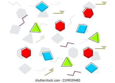 Abstract colorful box and line ornament