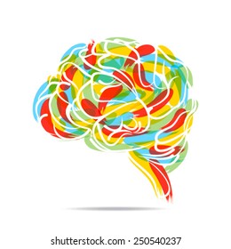 abstract colorful brain design by paint vector