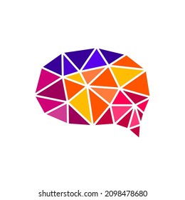 Abstract Colorful Brain Geometric Vector Design