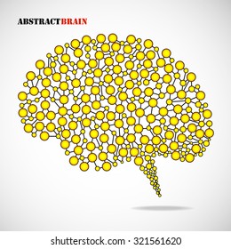  Abstract colorful brain human. Molecular structure. Vector illustration
