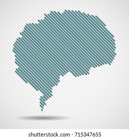 Abstract colorful brain of line on white background