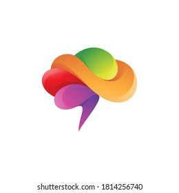 Abstract Colorful Brain Logo Icon