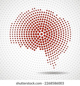 Abstract colorful brain of radial dots, creative idea